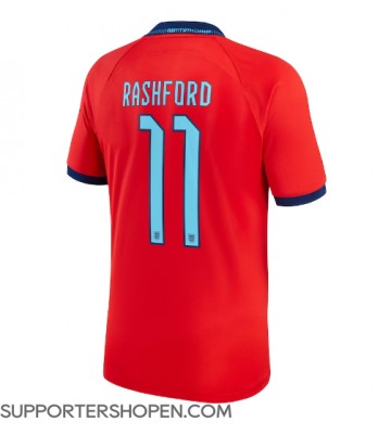 England Marcus Rashford #11 Borta Matchtröja VM 2022 Kortärmad